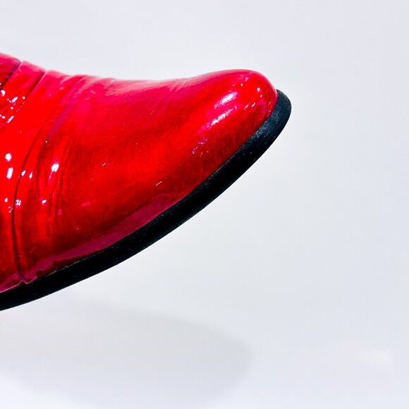 ARABÉSQUE Red patent leather ankle boots | Statement retro | Size 5.5 - Picture 8 of 9